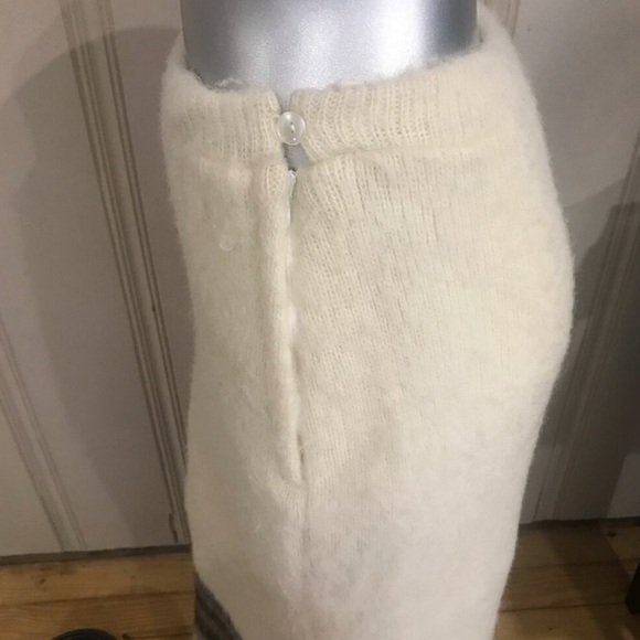 ALIS Vintage Iceland 100% Wool Maxi Skirt Cream Black Women's Size Medium - Picture 6 of 13